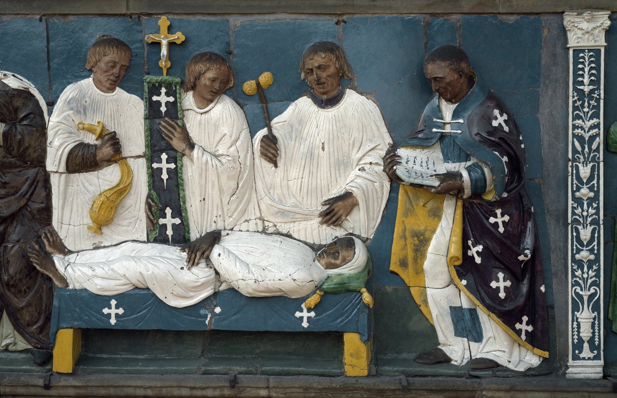 Begrava de döda, detalj, 1526-28 av Luca Della Robbia
