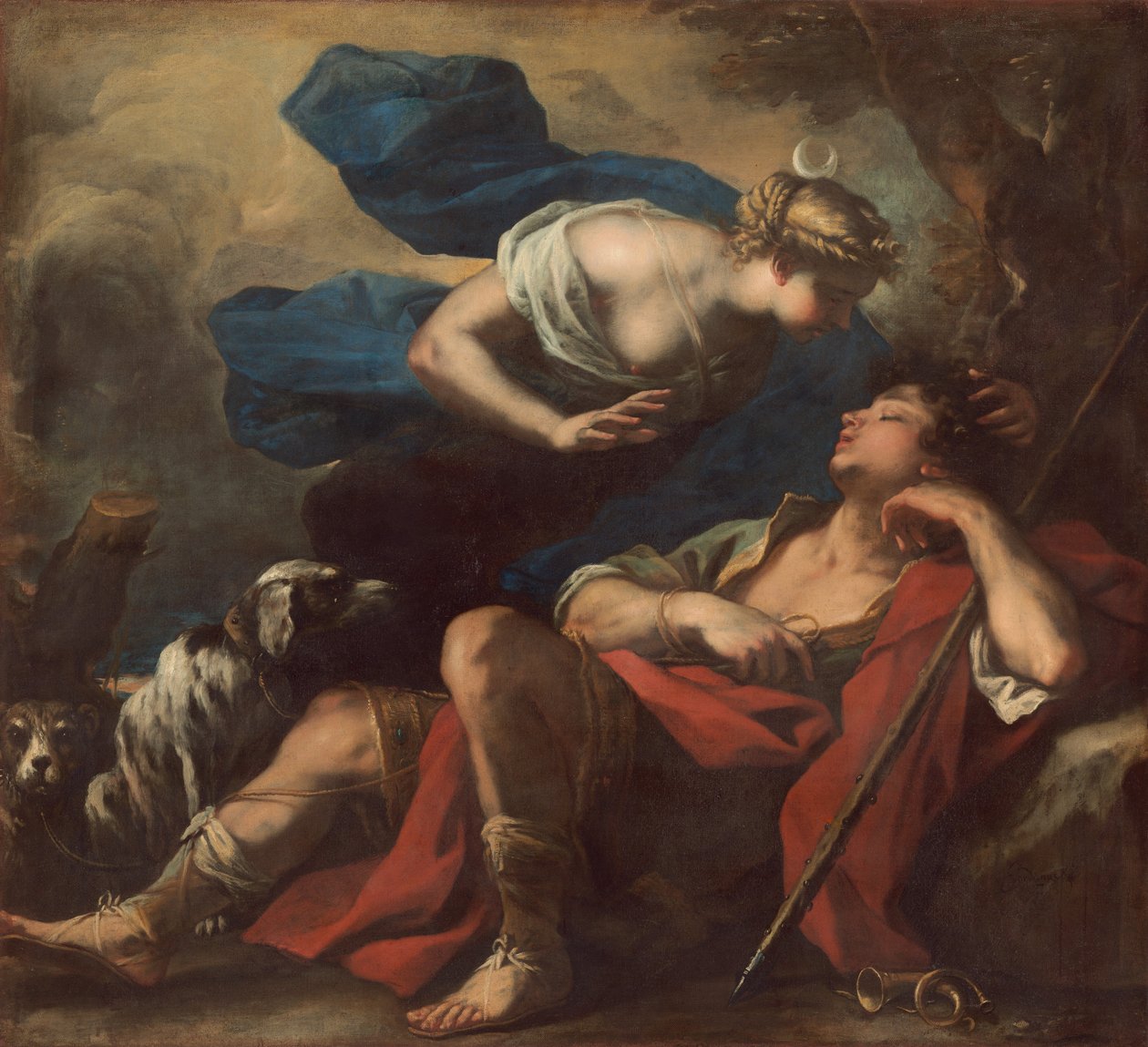 Diana och Endymion, ca. 16751680. av Luca Giordano