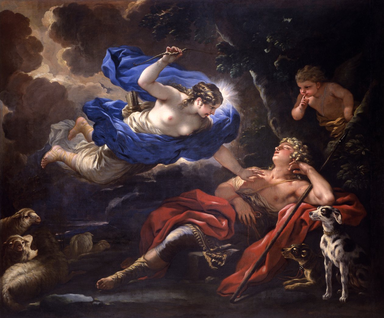 Diana och Endymion, ca 1675-1680. av Luca Giordano