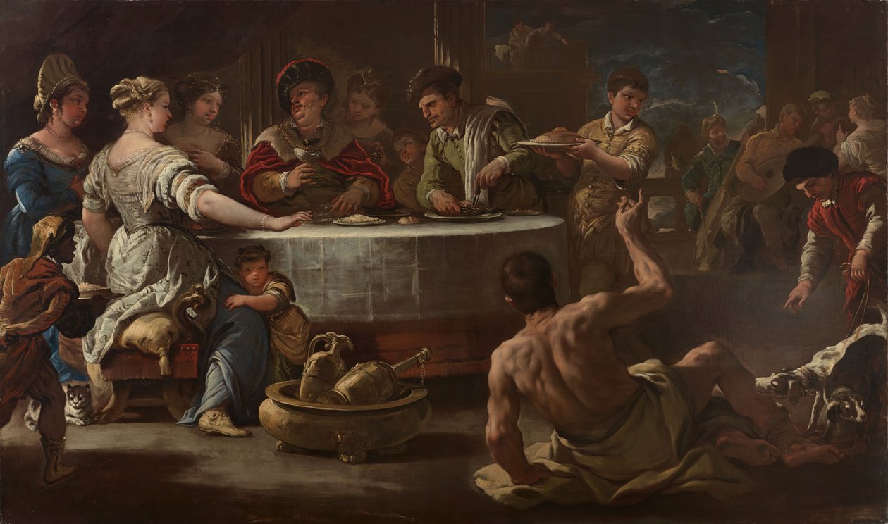 Dyk och Lasarus, 1680. av Luca Giordano