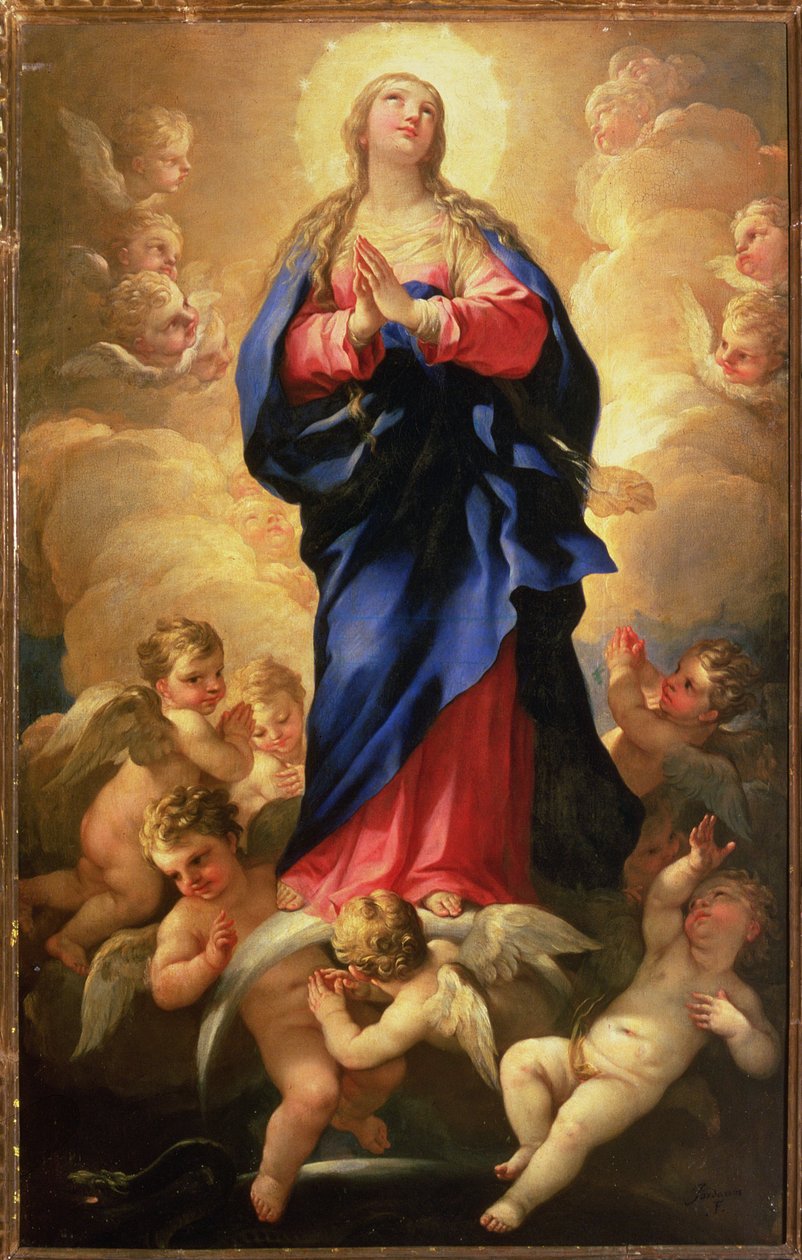 Obefläckad befruktning av Luca Giordano