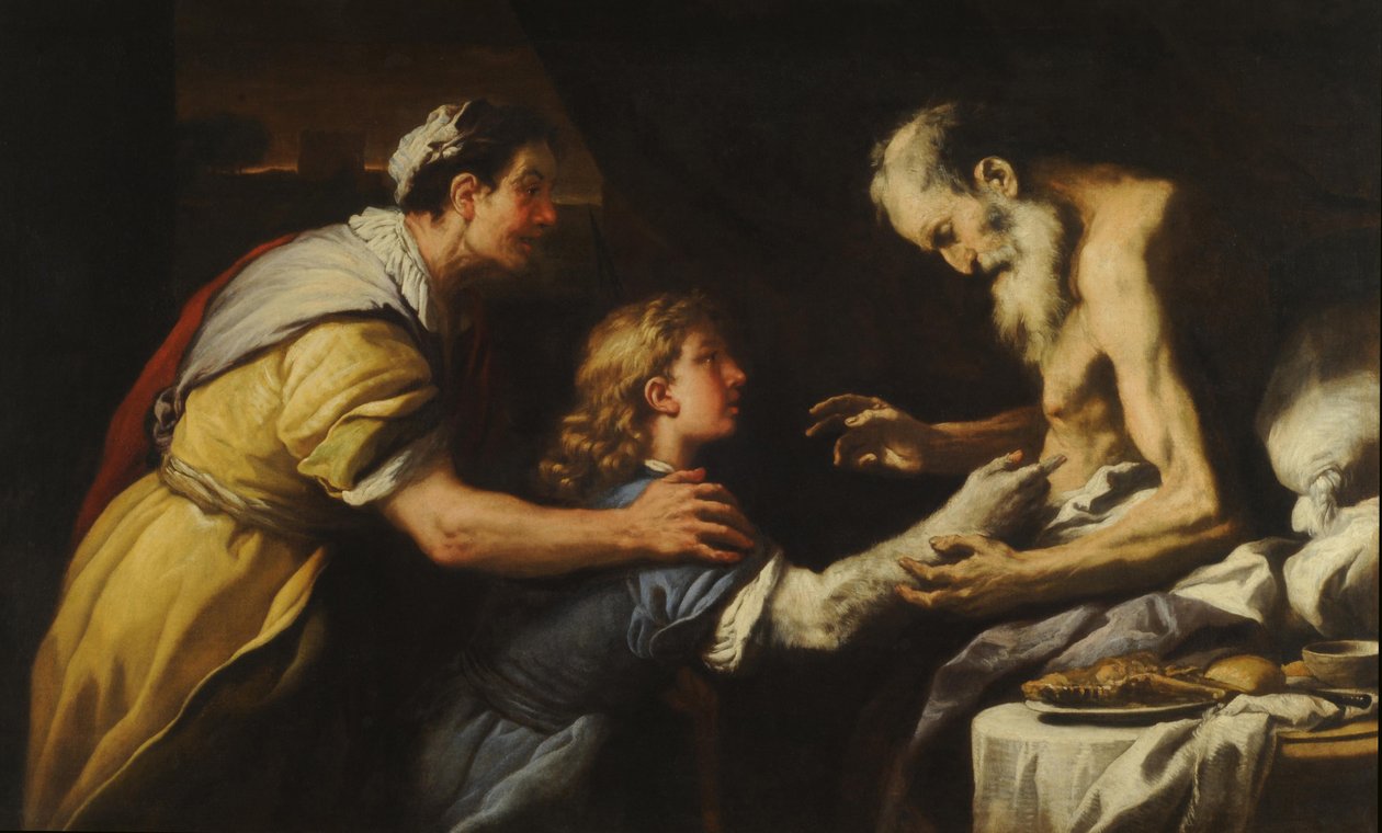 Isak välsignar Jakob. av Luca Giordano