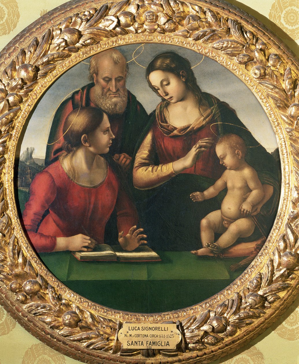 Helig familj med St. Catherine av Luca Signorelli