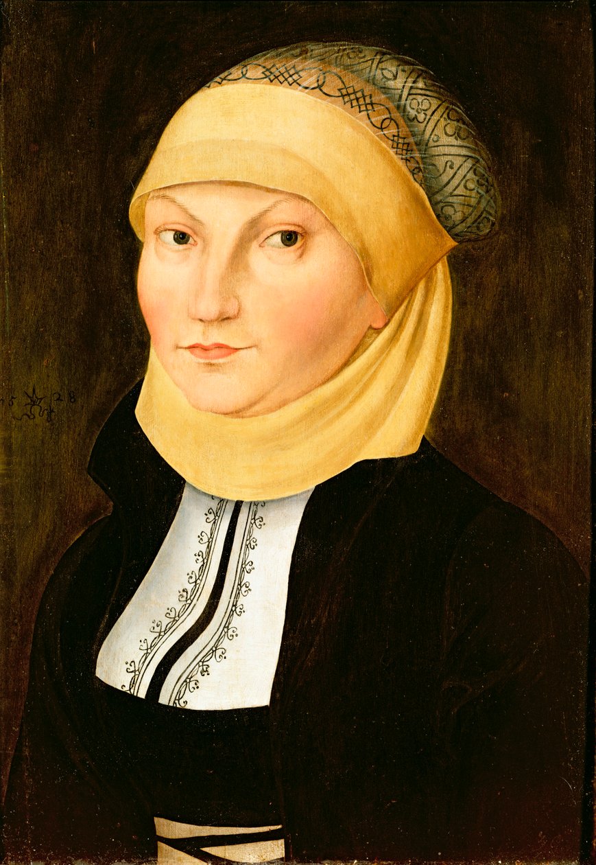 Katharina Luther (född von Bora), 1528 av Lucas Cranach the Elder