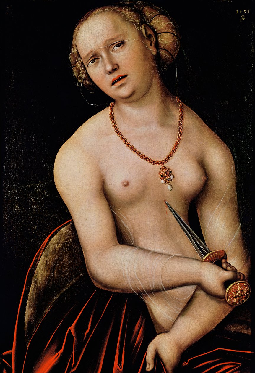 Lucretia, 1538 av Lucas Cranach the Elder