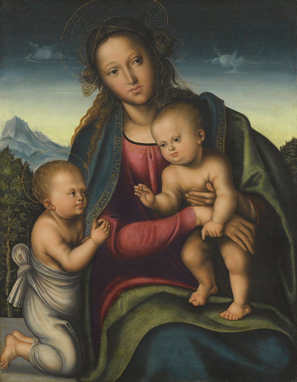 Madonna mit dem Jesuskind und dem heiligen Johannes av Lucas Cranach the Elder