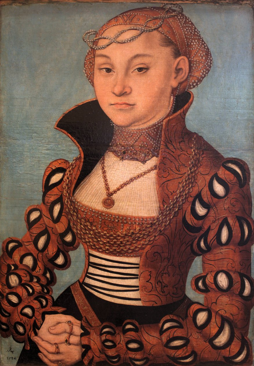 Portrait of a noble Saxon lady av Lucas Cranach the Elder