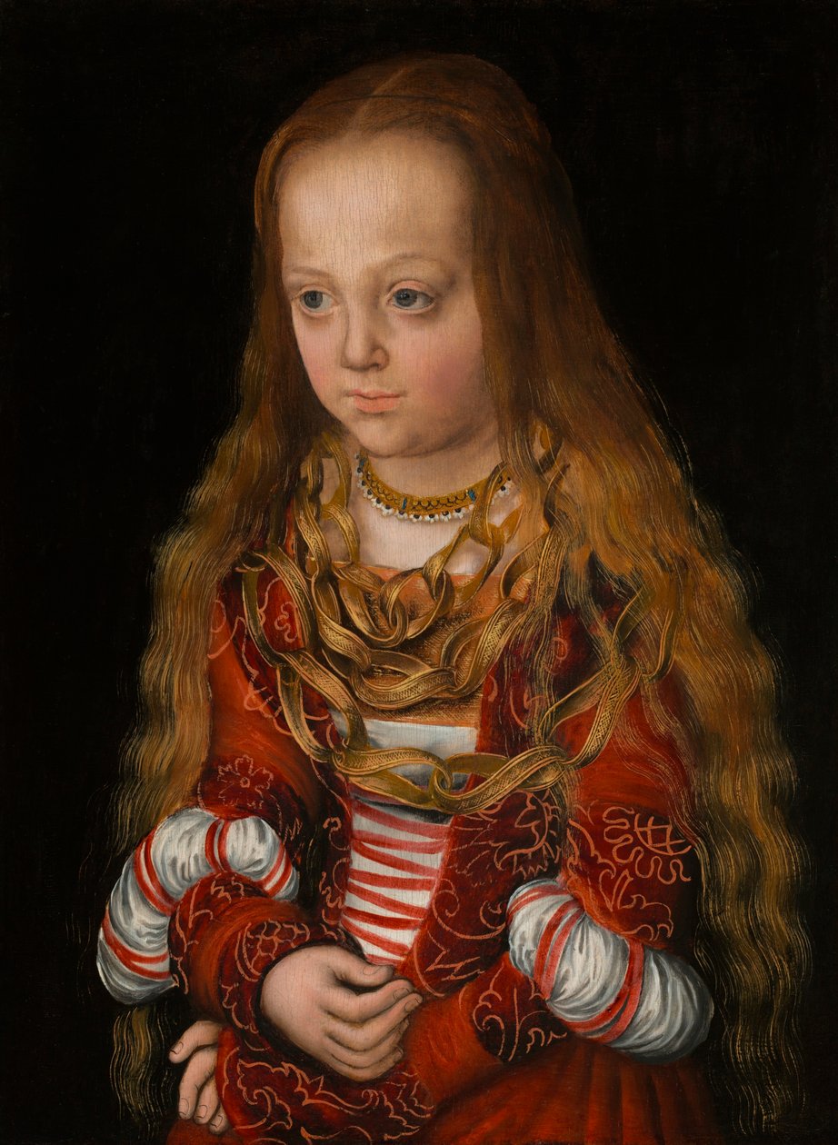 Porträt einer sächsischen Prinzessin av Lucas Cranach the Elder