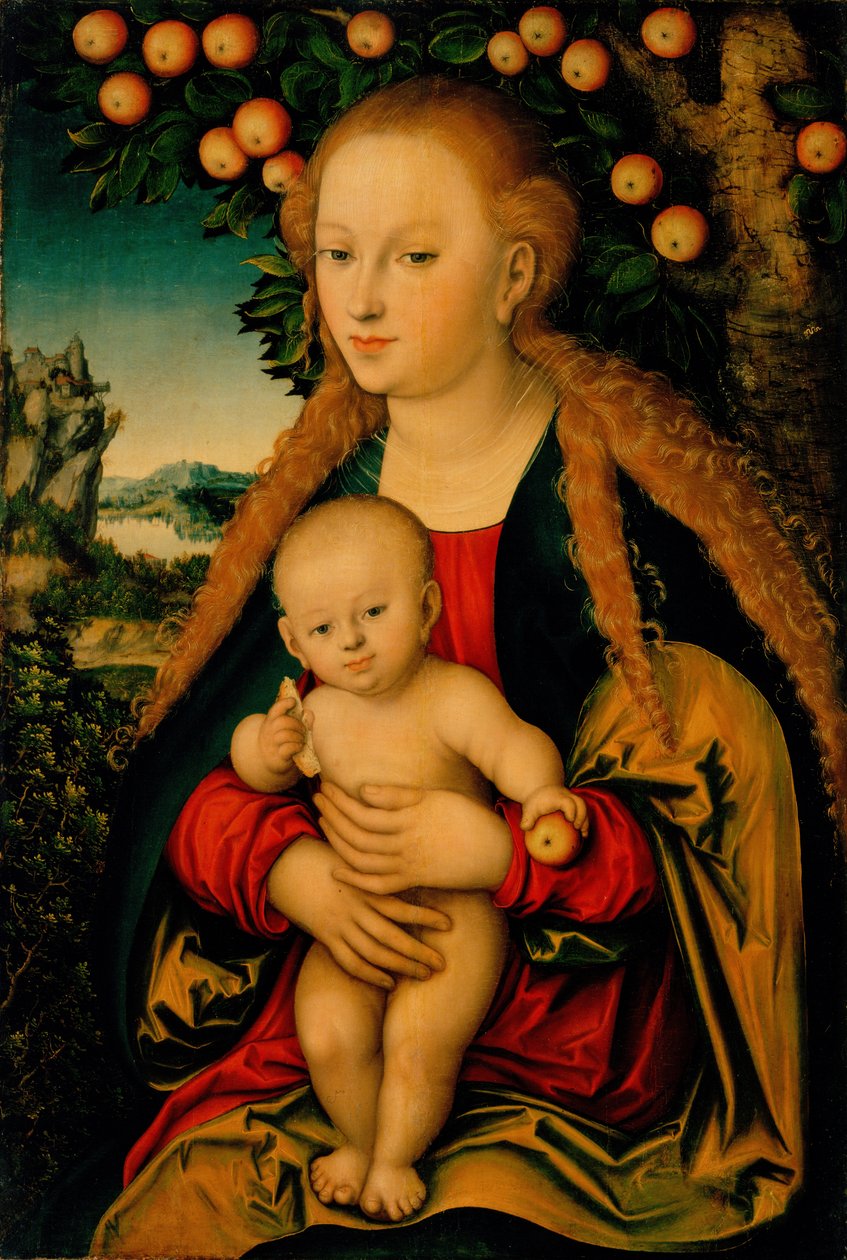 The Virgin and Child Under an Apple Tree av Lucas Cranach the Elder