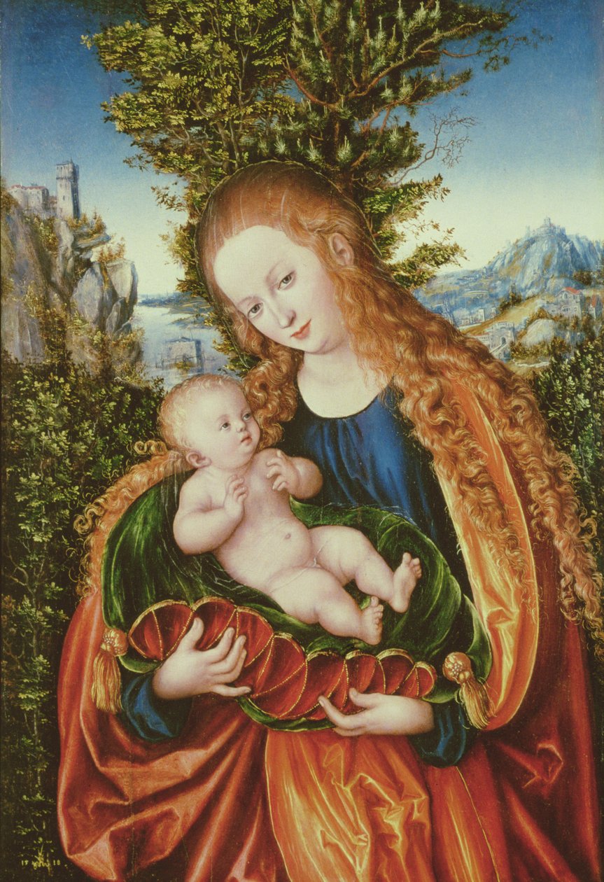 Jungfru och barn, 1518 av Lucas Cranach the Elder