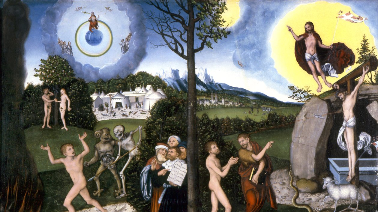 Fördärv och frälsning 1529 av Lucas Cranach the Elder