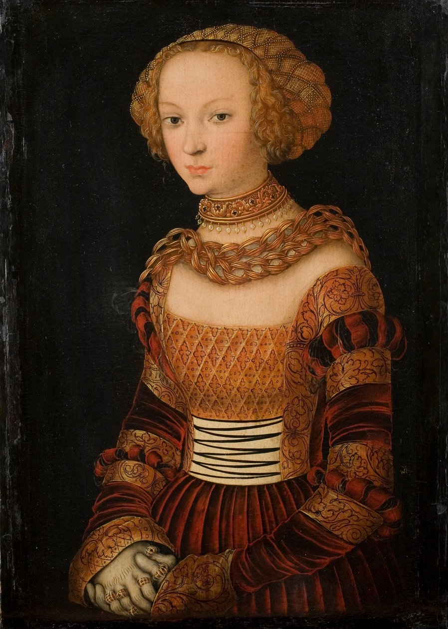 Porträtt av en ung kvinna av Lucas Cranach the Elder