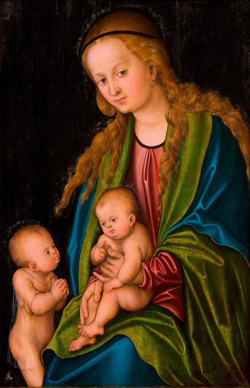 Madonna/Virgin and Child with the Infant St John the Baptist av Lucas Cranach the Elder