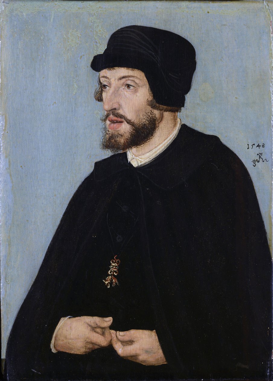 Porträtt av kung Ferdinand i av Lucas Cranach the Elder