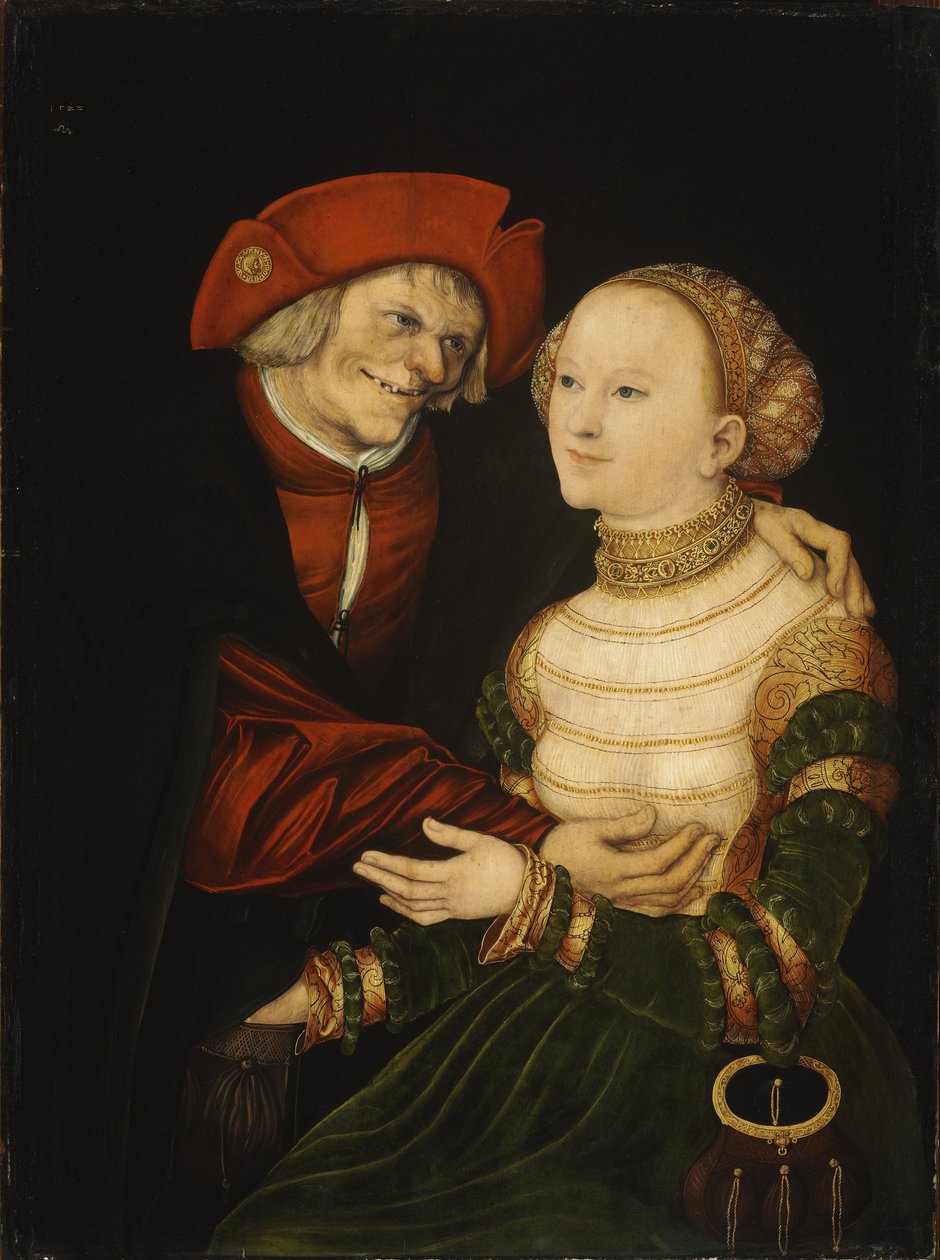 The Ill-Matched Couple / Old man and young woman av Lucas Cranach the Elder