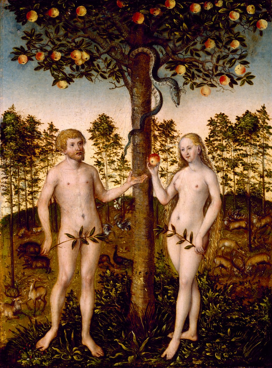 Människans fall, 1549 av Lucas the Younger Cranach