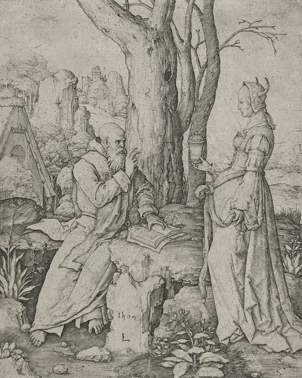 The Temptation of St. Anthony, 1509 (gravyr på lagt papper) av Lucas van Leyden