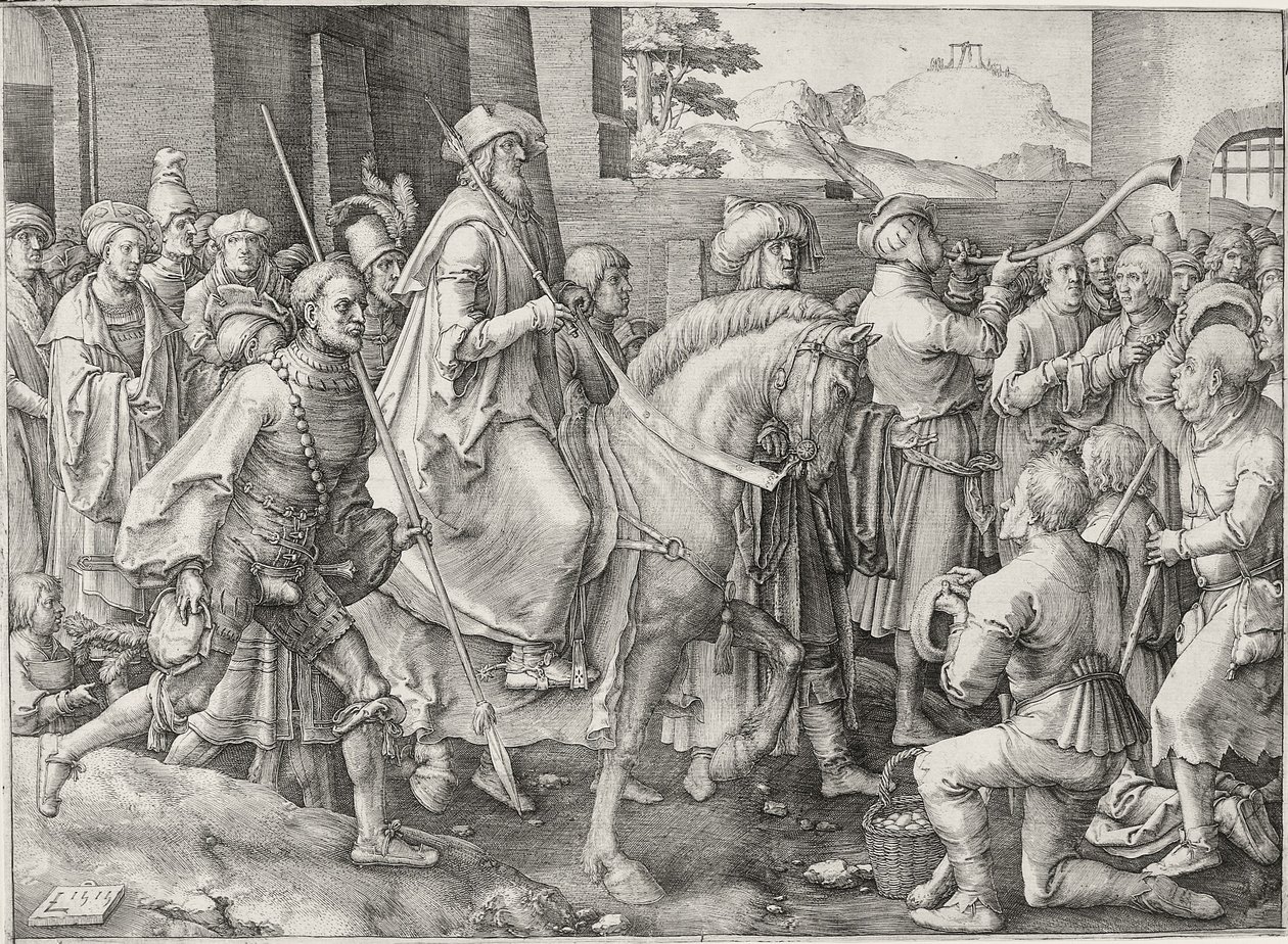 Mordokajs triumf, 1515 av Lucas van Leyden