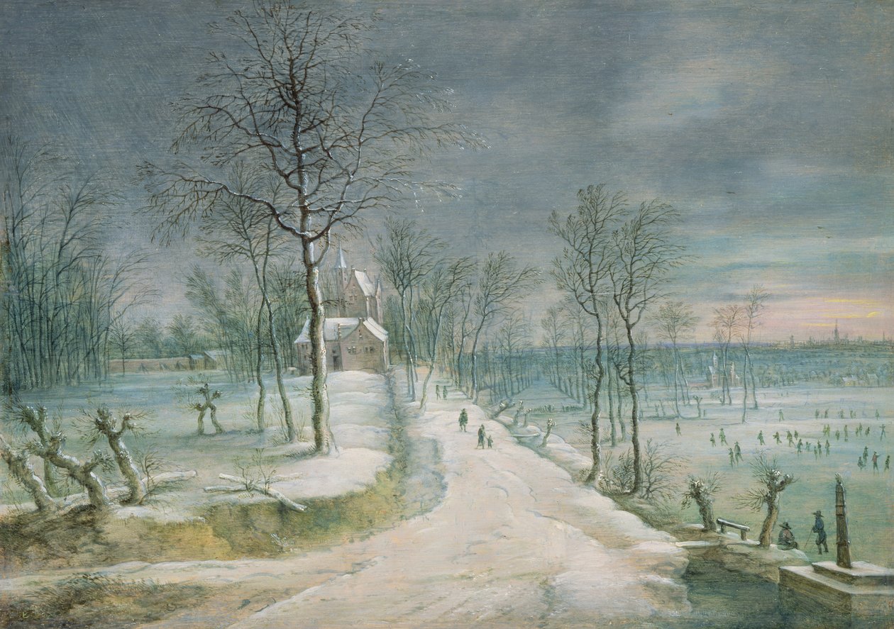 Vinterlandskap (panel) av Lucas van Uden