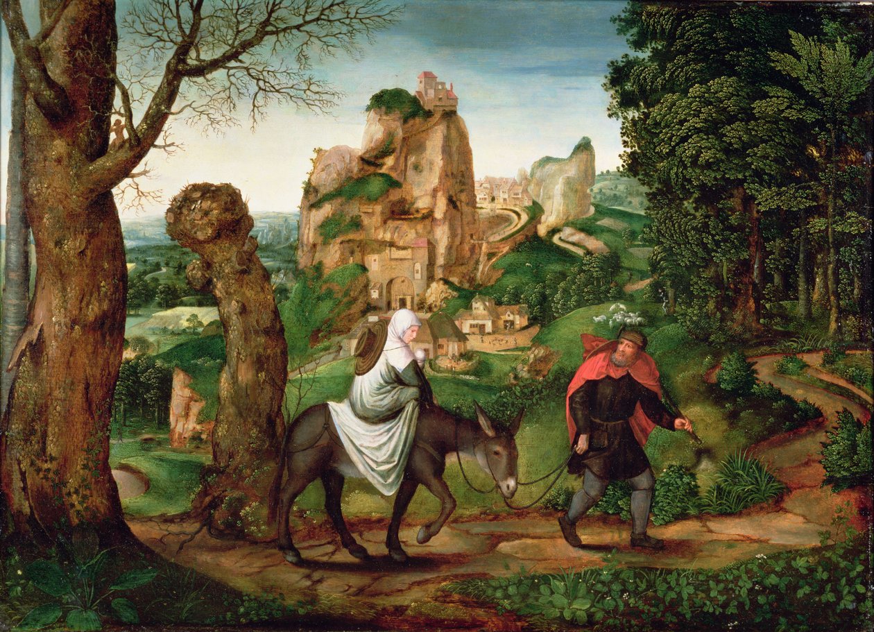 Flykten till Egypten av Lucas van c.1490 c.1570 Gassel