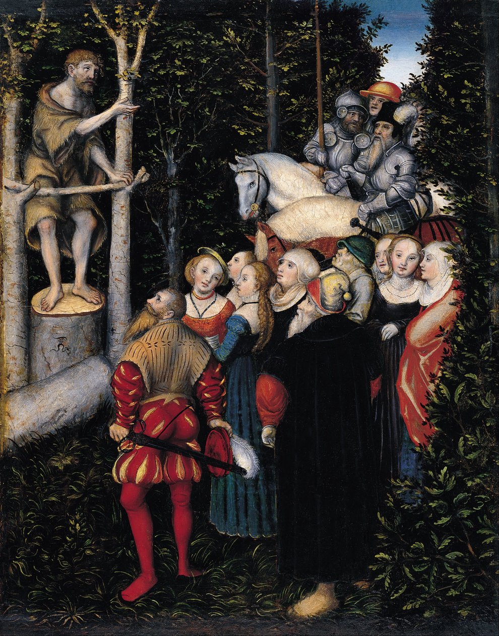 The Sermon of St. John the Baptist av Lucas Cranach the Elder