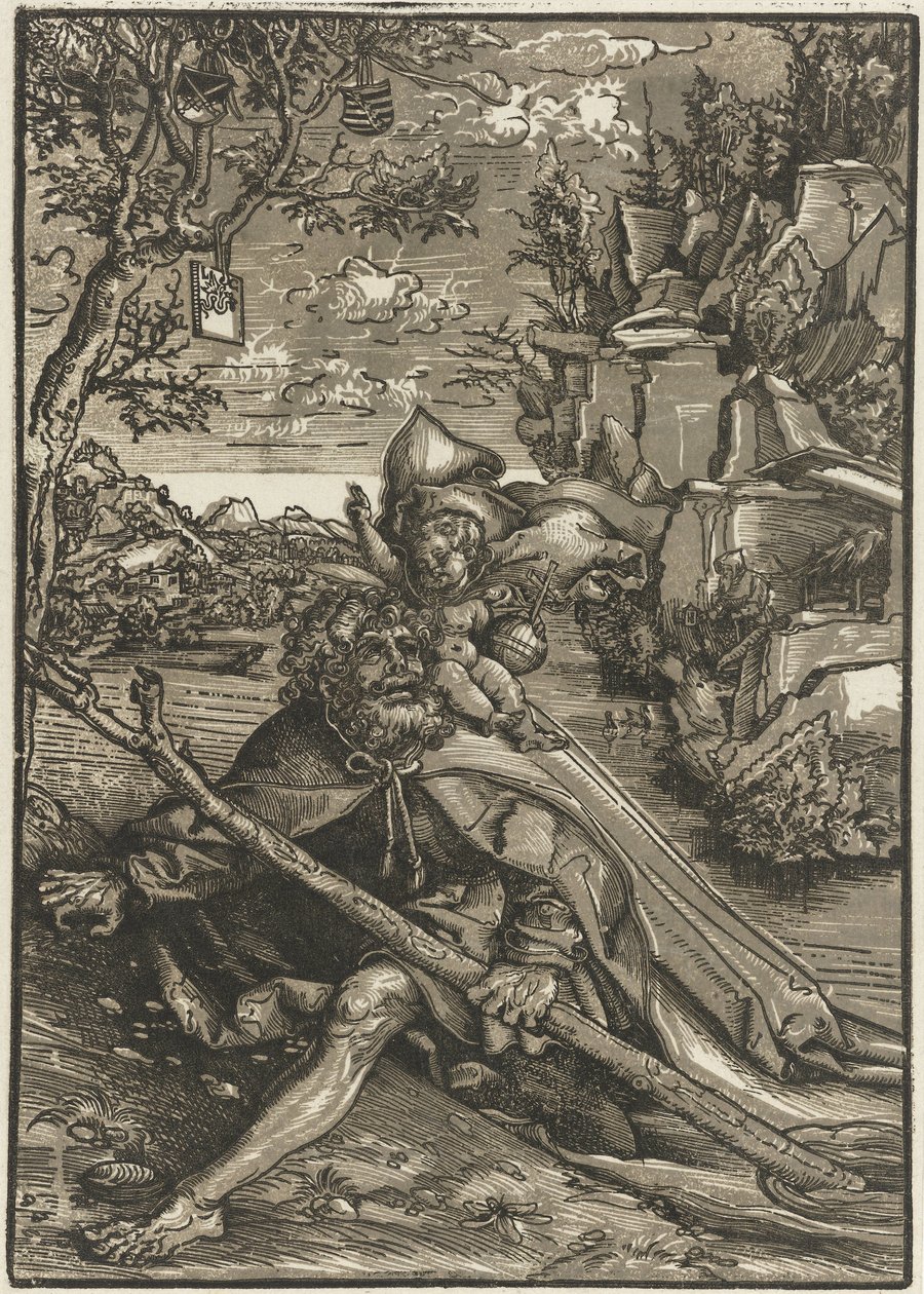 Saint Christopher med Kristusbarnet av Lucas Cranach