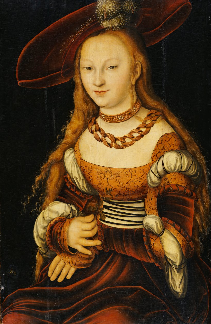 Porträtt av en ung dam, ca 1350 av Lucas Cranach