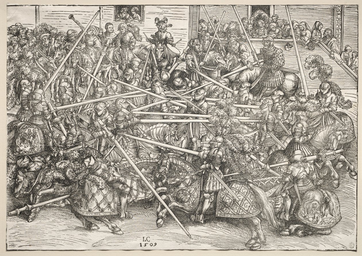 Turneringen med lansar av Lucas Cranach