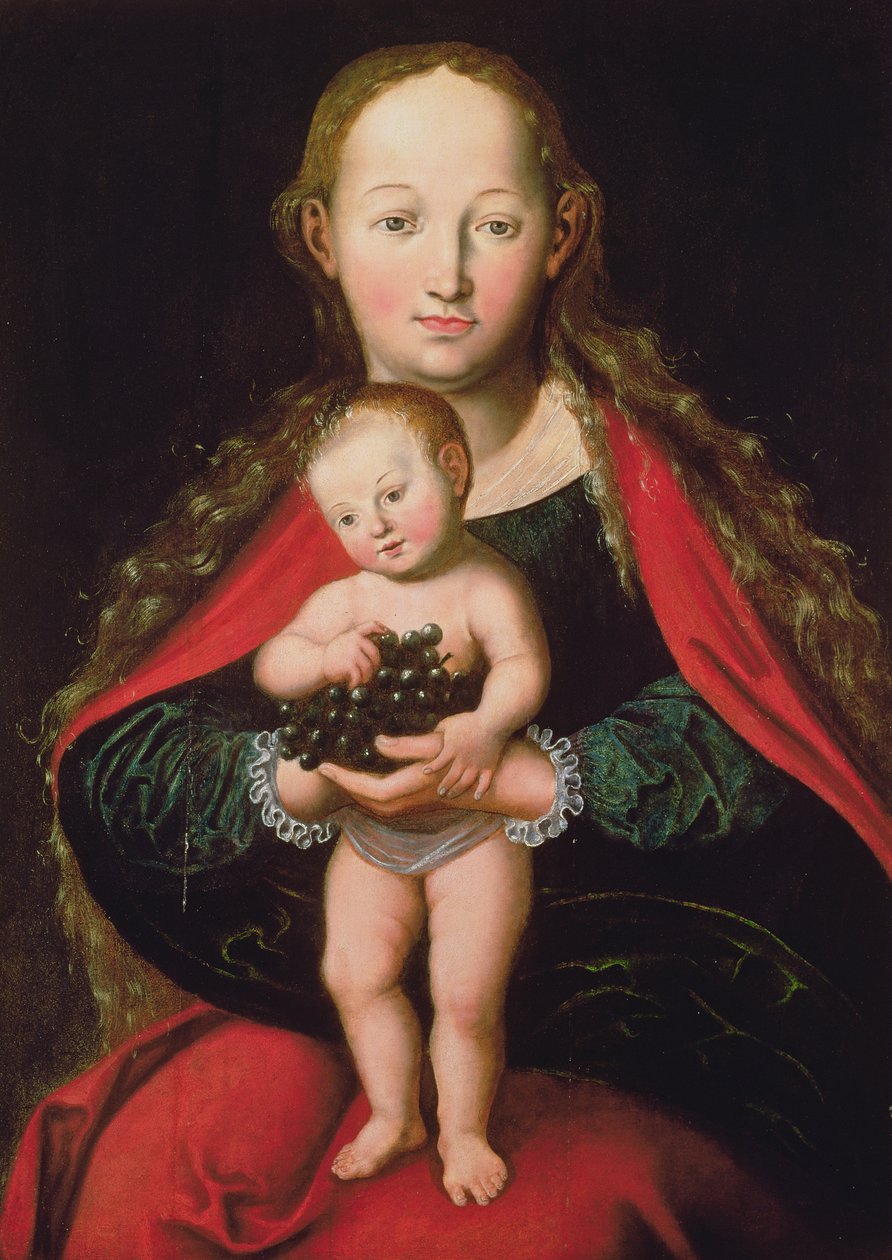 Jungfrun och barnet, av Lucas Cranach