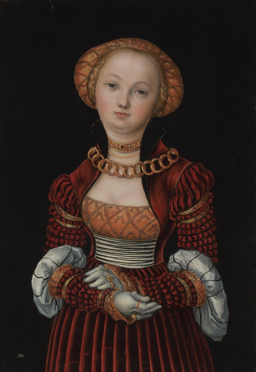 Porträtt av en kvinna av Lucas Cranach the Elder