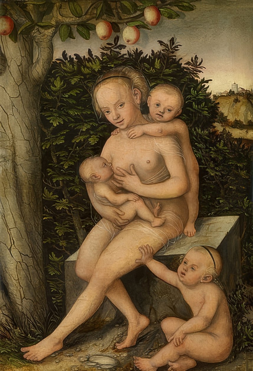 Caritas. Omkring 1537 av Lucas Cranach the Elder