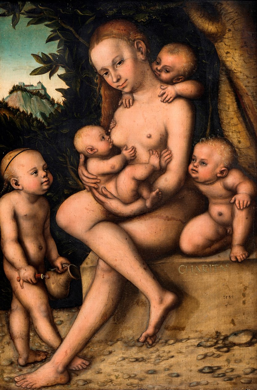 Välgörenhet, 1535. av Lucas Cranach the Elder