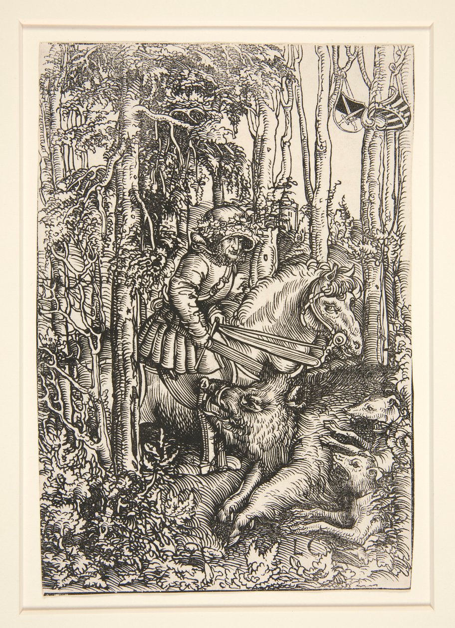 Jägare som dödar ett vildsvin av Lucas Cranach the Elder