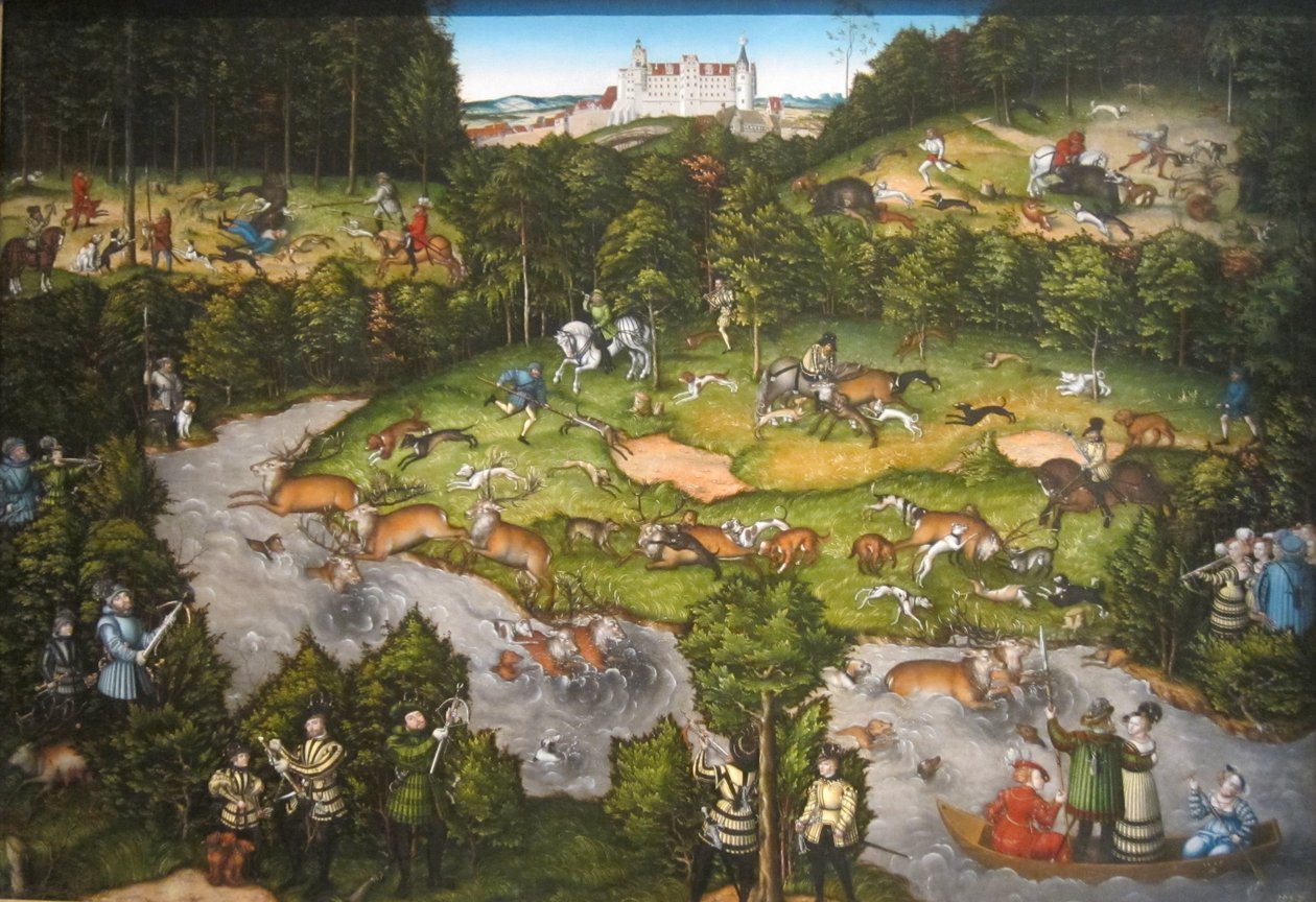 Jakt nära Hartenfels slott av Lucas Cranach the Elder