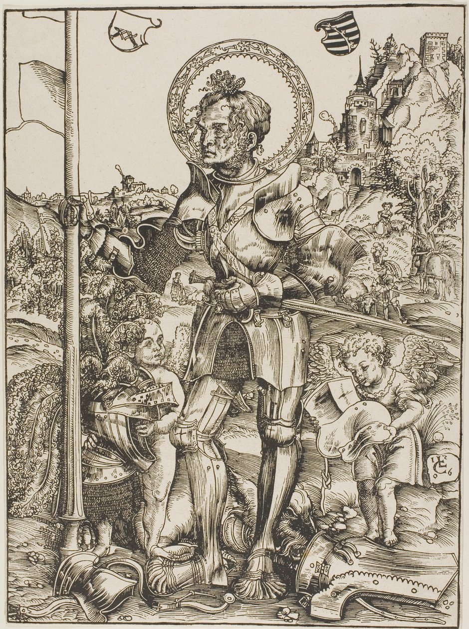 Saint George stående av Lucas Cranach the Elder