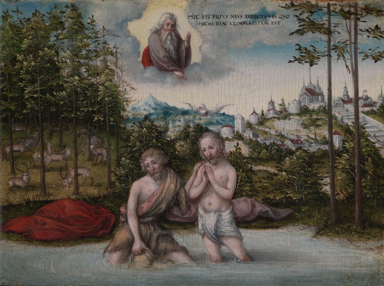 Kristi dop, 1530-talet. av Lucas Cranach the Elder