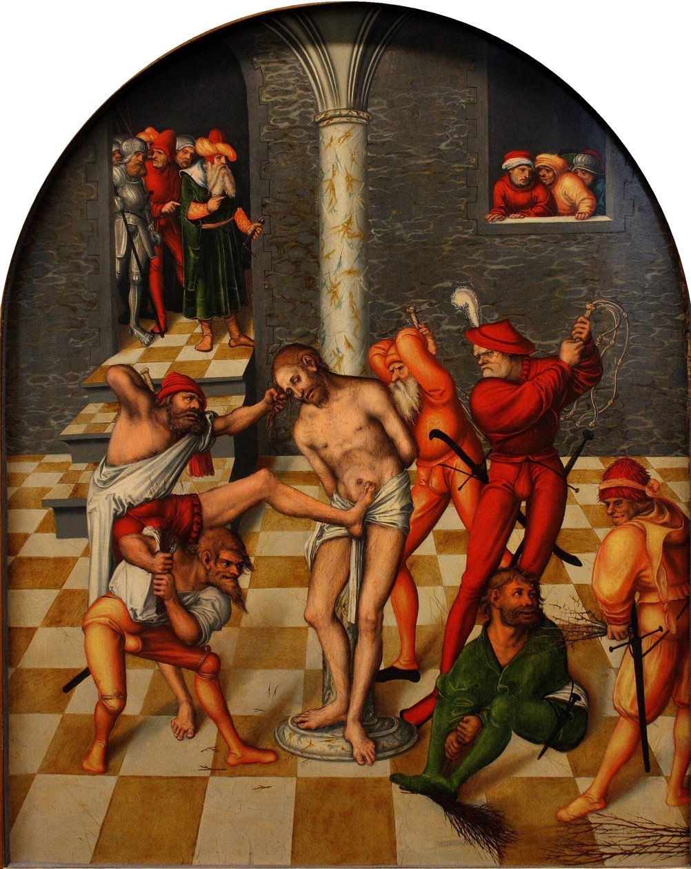 The flagellation of Christ, 1538 av Lucas Cranach the Elder