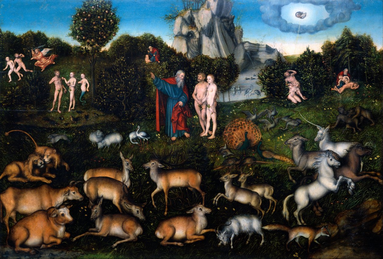 Edens lustgård, 1530 av Lucas Cranach the Elder