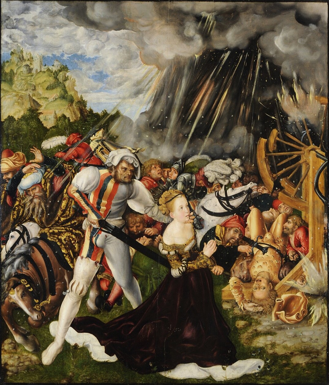 Sankta Katarinas martyrskap av Lucas Cranach the Elder