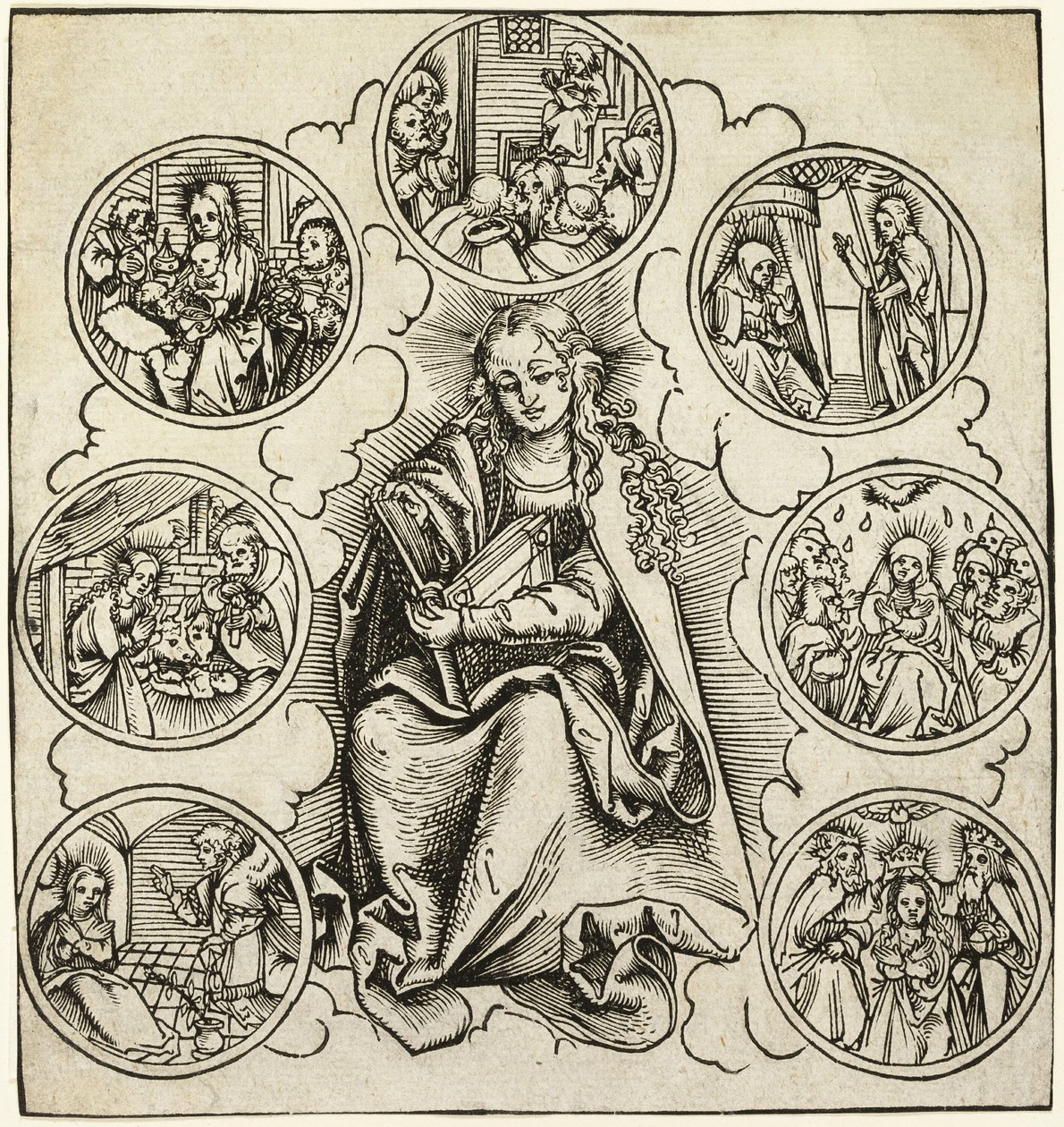 De sju glädjeämnena hos Maria av Lucas Cranach the Elder