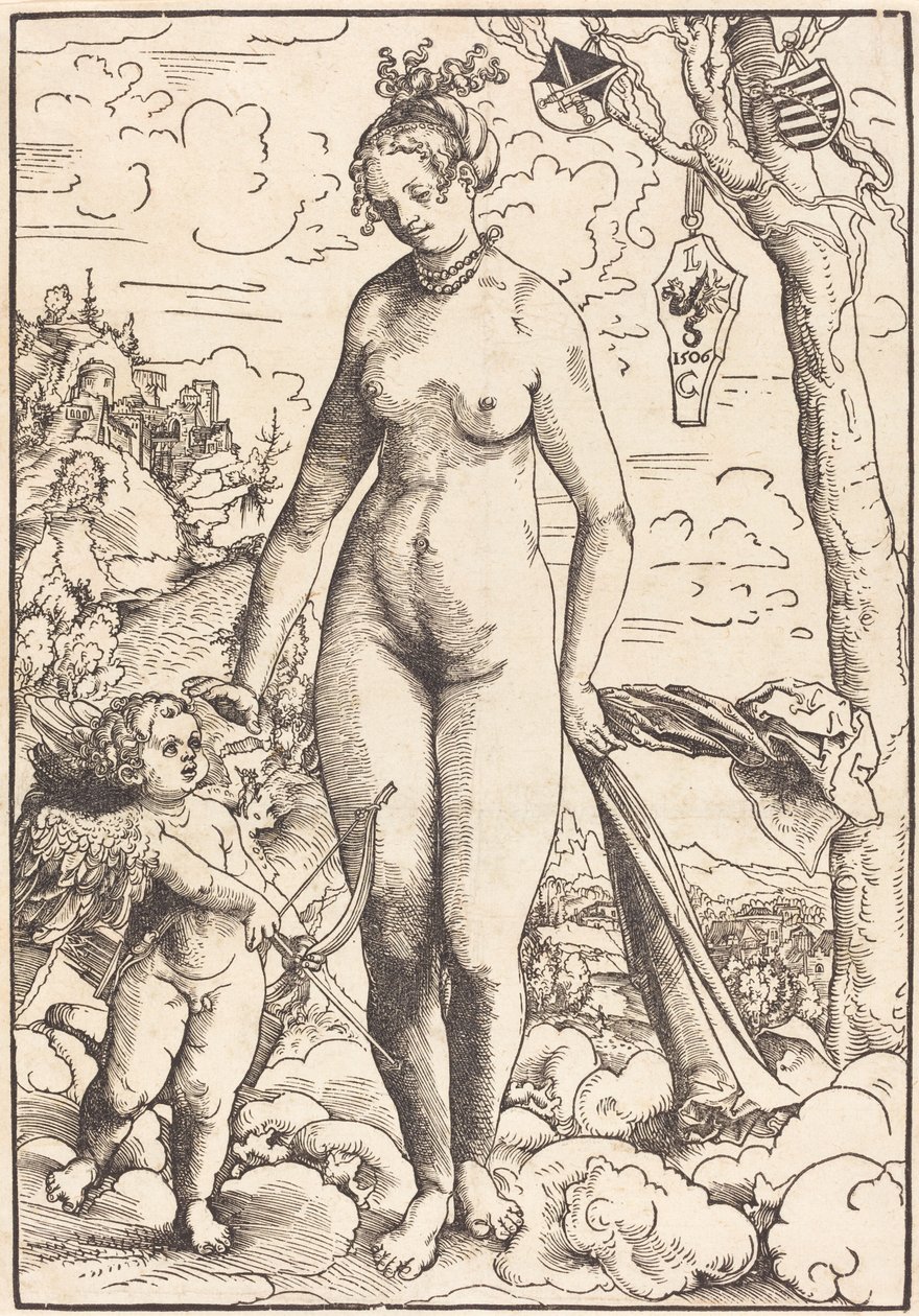 Venus och Amor av Lucas Cranach the Elder