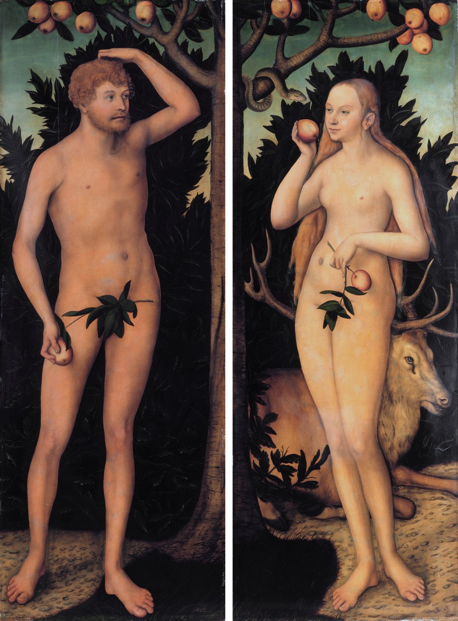 Adam och Eva av Lucas Cranach the Younger