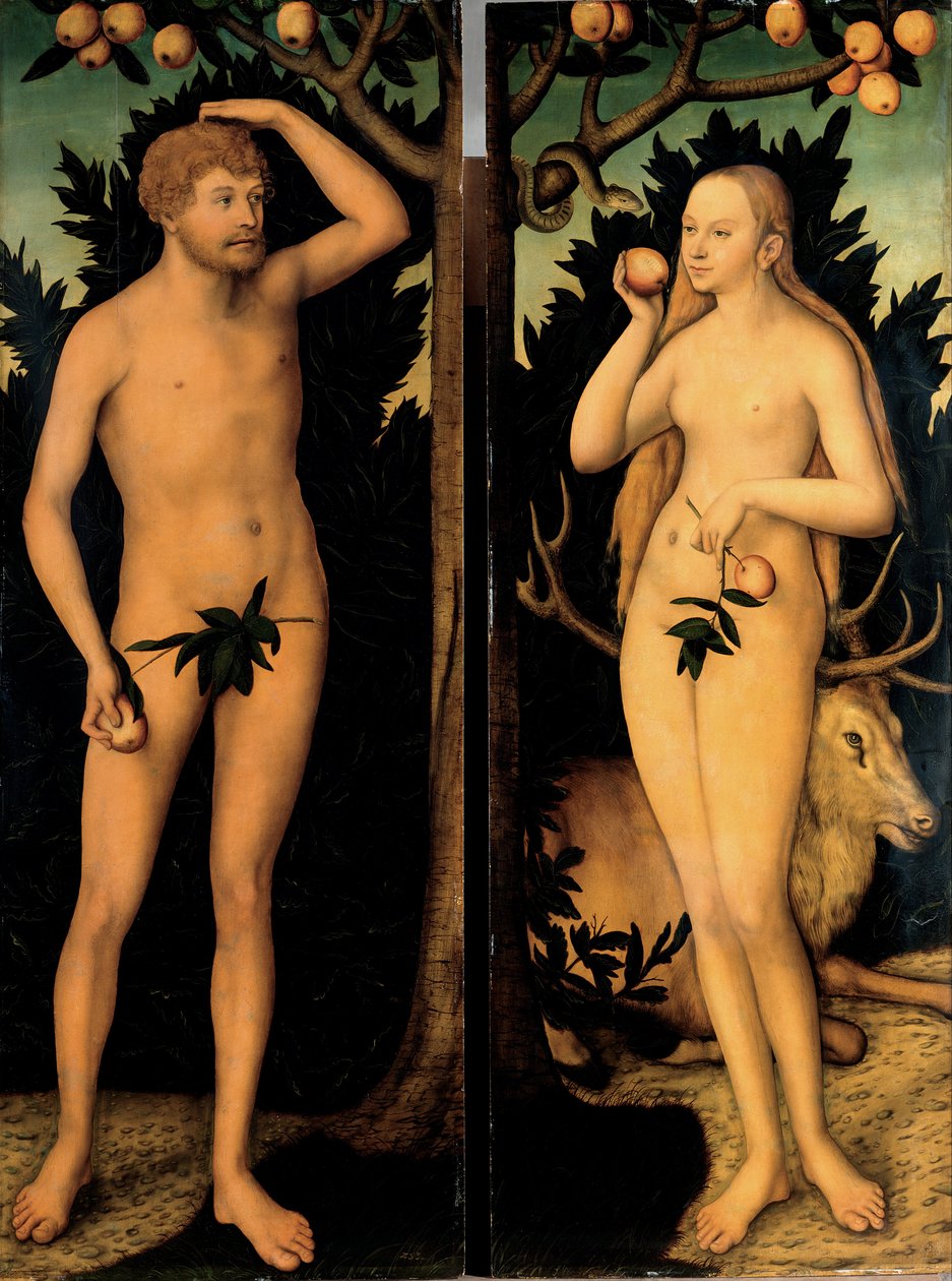 Adam och Eva av Lucas Cranach the Younger
