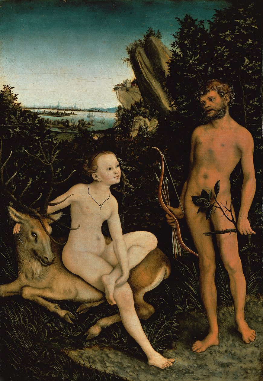 Apollo och Diana av Lucas the Elder Cranach