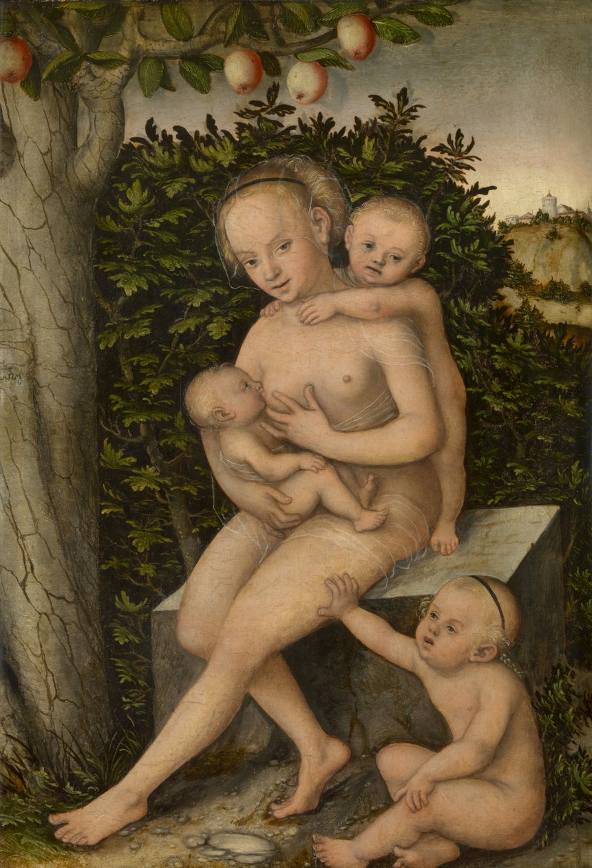 Välgörenhet (olja på panel) av Lucas the Elder Cranach