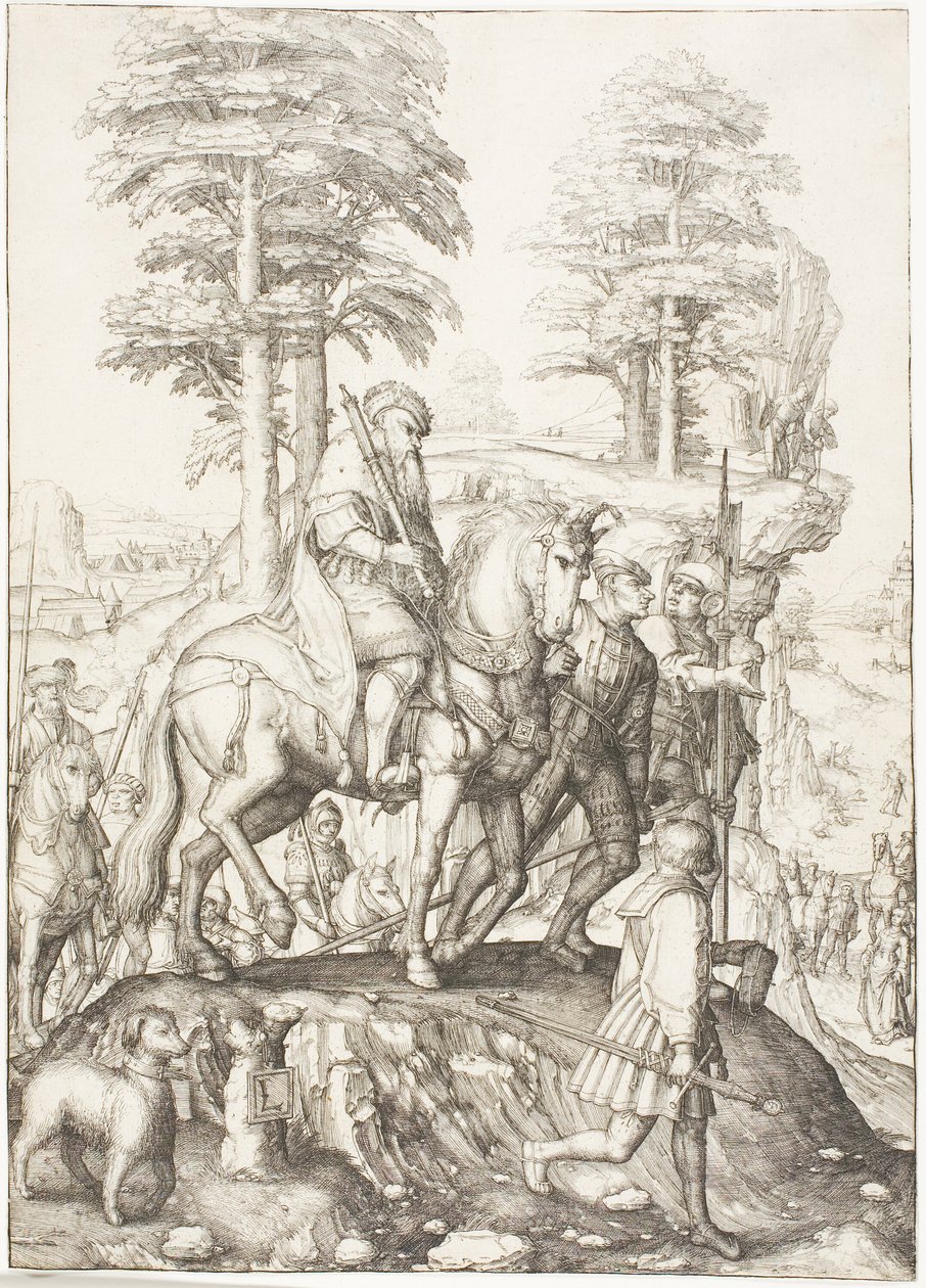 Abigail före David av Lucas van Leyden