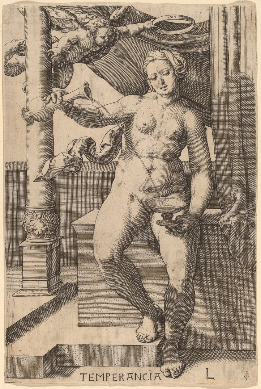 Temperancia (temperans) av Lucas van Leyden