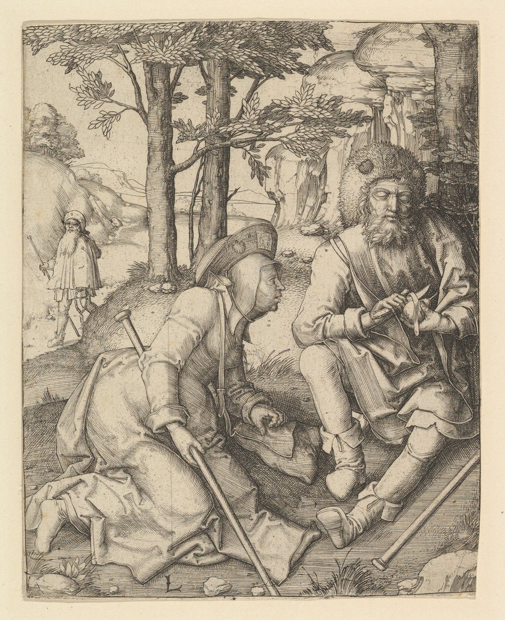Pilgrimerna, ca. 1508. av Lucas van Leyden