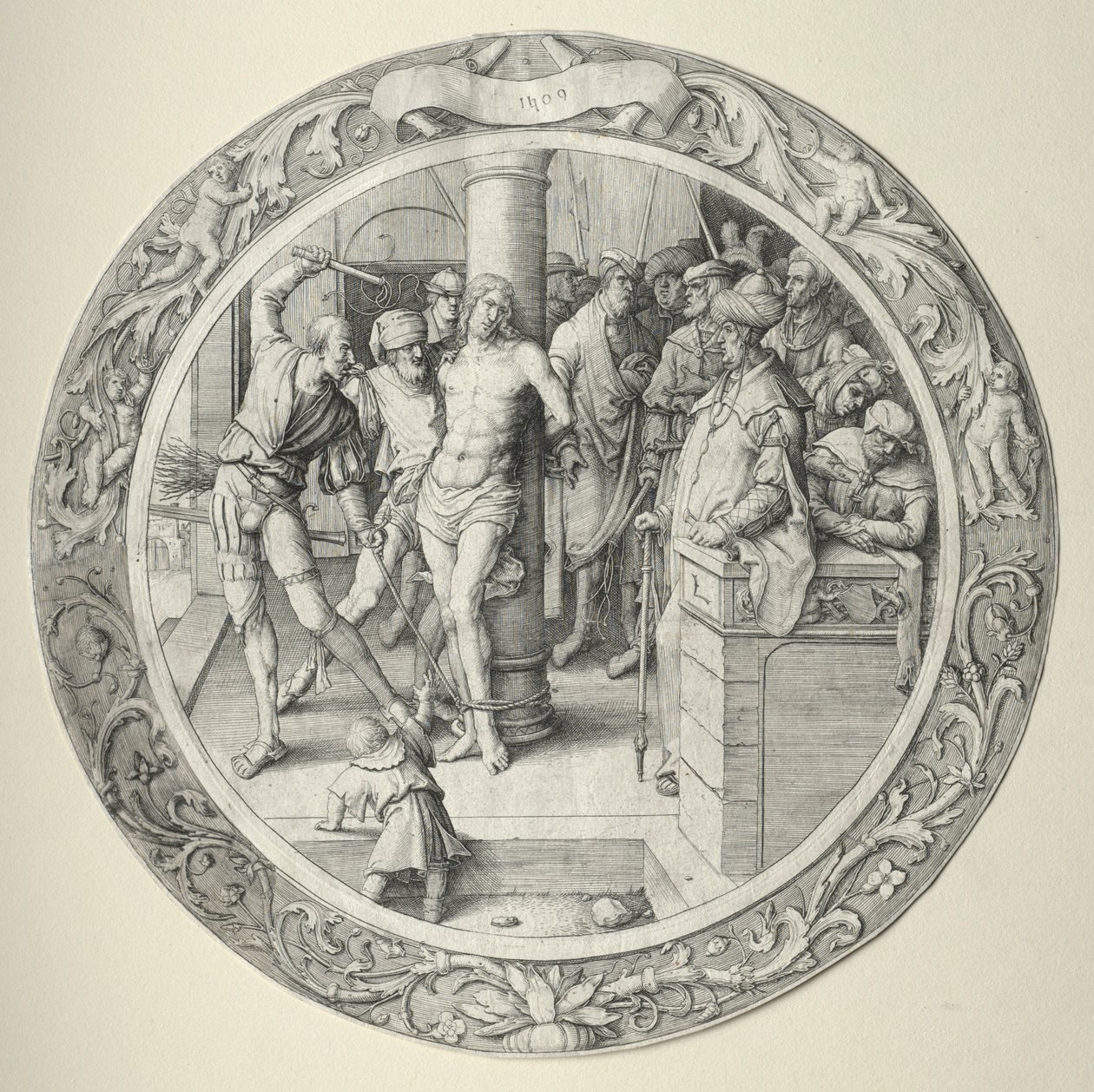 The Round Passion: The Flagellation, 1509. av Lucas van Leyden