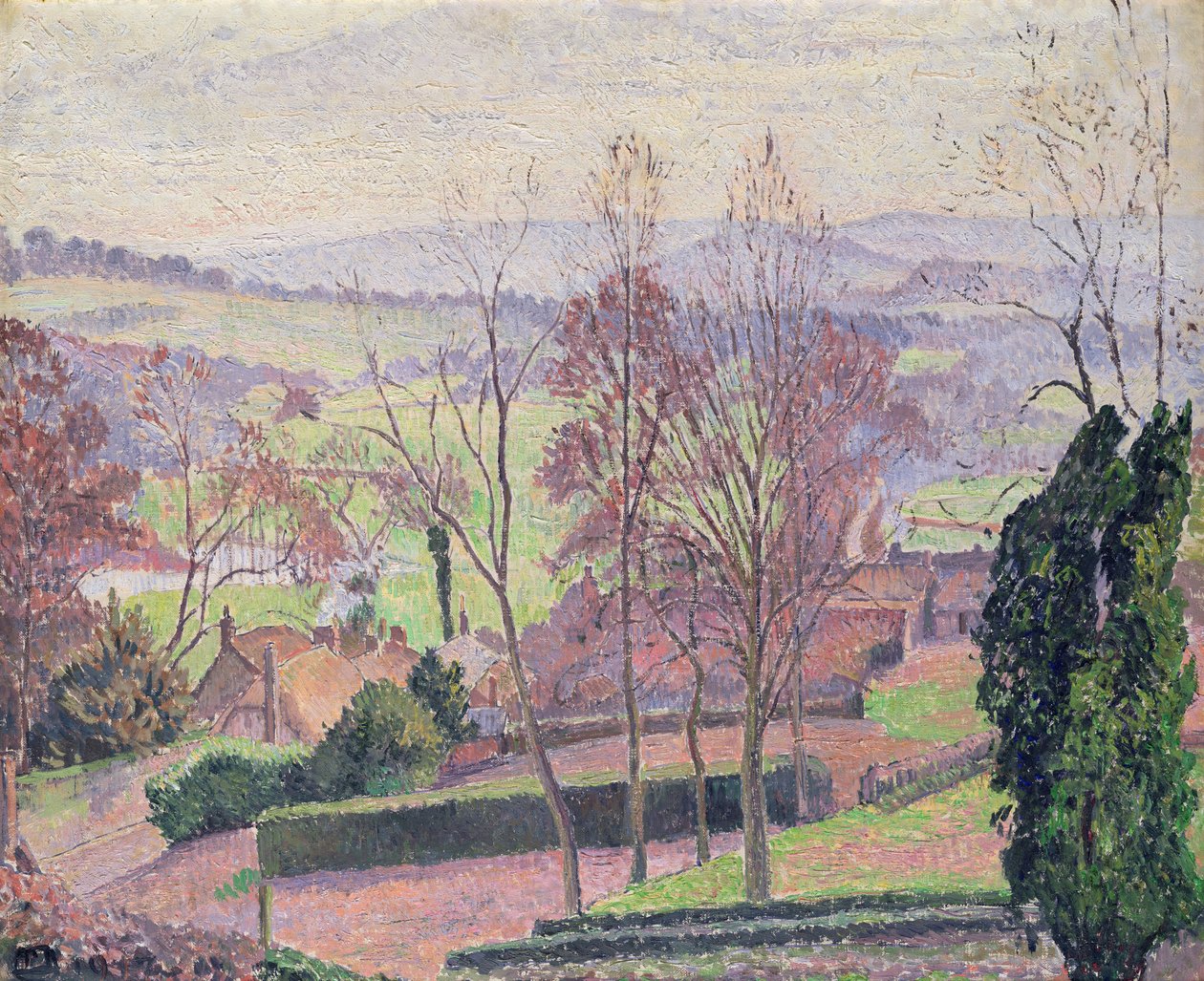 En februarimorgon, East Knoyle, 1917 av Lucien Pissarro